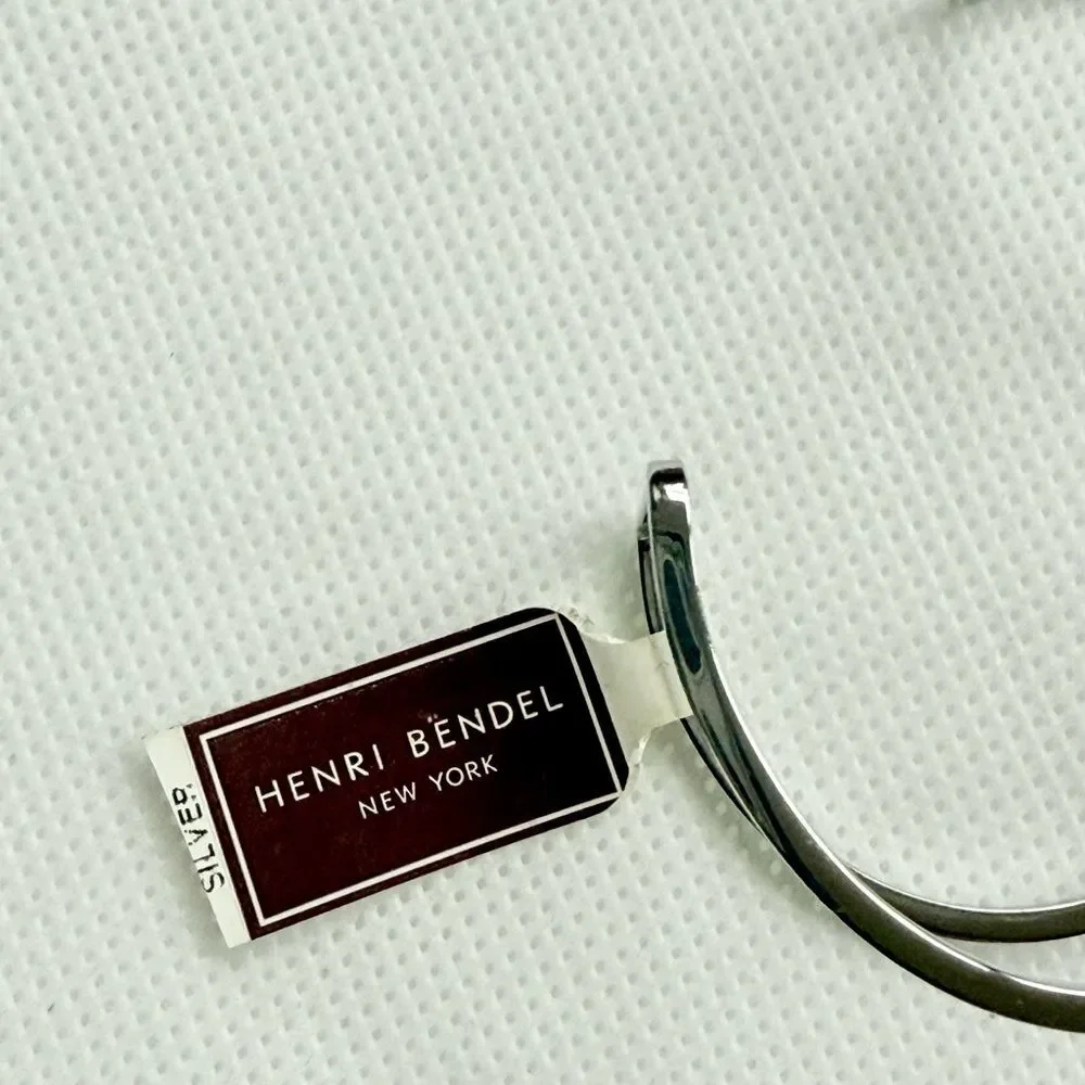 NWT Henri Bendel Silver Harness Cuff w/ Crystal Pave